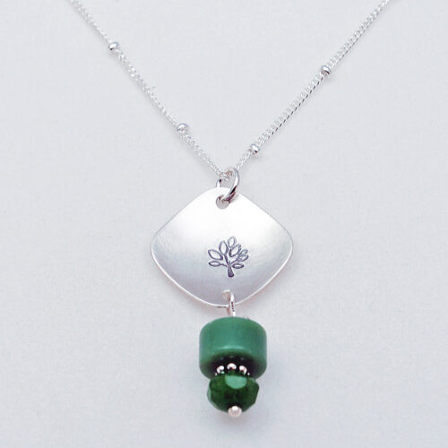 sterling silver jade tree necklace