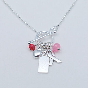 sterling silver breast cancer awareness necklace