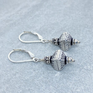 Bali bead sterling silver earrings