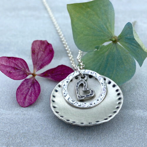 handmade sterling silver heart necklace