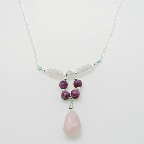 Rose Quartz Nugget Necklace (RN134)