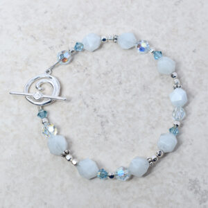 handmade sterling silver aquamarine toggle bracelet