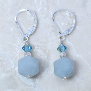 sterling silver aquamarine silver earrings