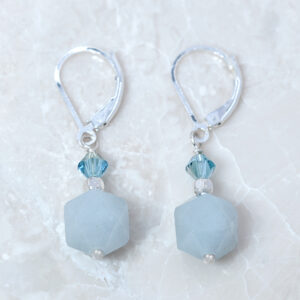 sterling silver aquamarine earrings