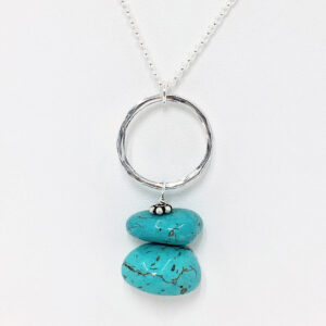 silver turquoise nugget necklace
