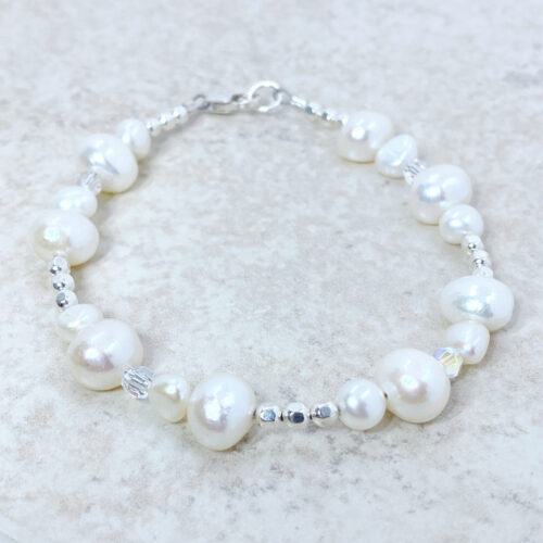 freshwater pearl and crystal bracelet