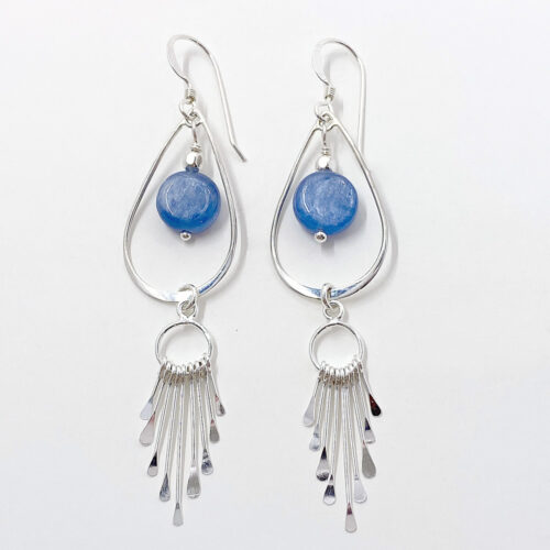 silver kyanite earrings