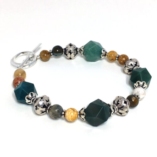 green agate toggle bracelet