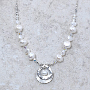 handmade sterling silver freshwater pearl necklace