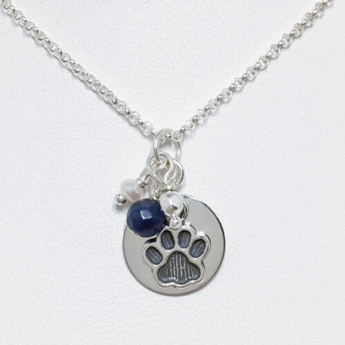 paw print sterling silver necklace