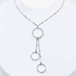 sterling silver circle drop necklace
