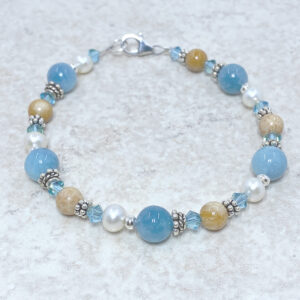 sterling silver blue quartz gemstone bracelet
