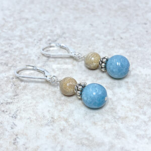 sterling silver blue quartz earrings