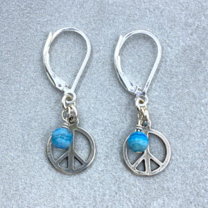 sterling silver peace sign earrings