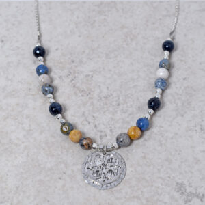 sterling silver blue gemstone necklace