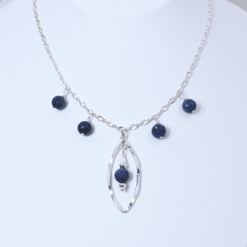 sterling silver sapphire necklace