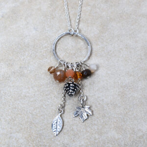 sterling silver fall leaf necklace