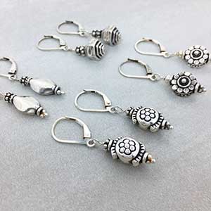 sterling silver bali bead earrings
