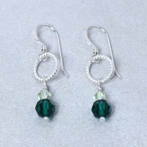 sterling silver emerald crystal earrings