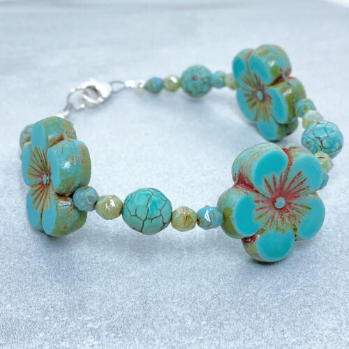 blue flower bracelet