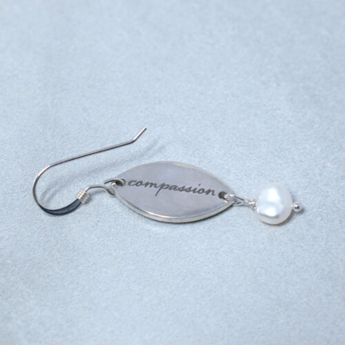freshwater pearl silver daisy compassion earrings