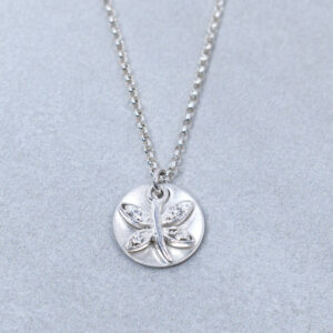 sterling silver cz dragonfly necklace