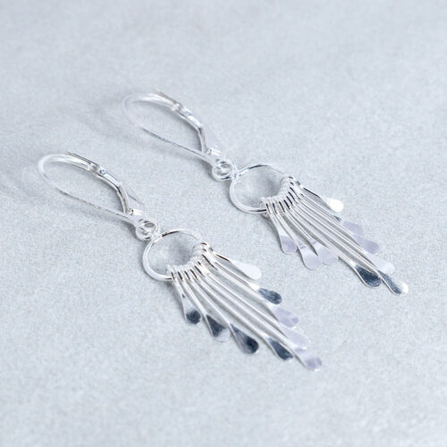 sterling silver paddle fringe earrings