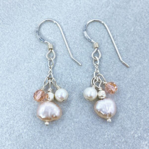 pink freshwater pearl earrings