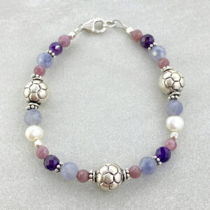 silver amethyst gemstone bracelet