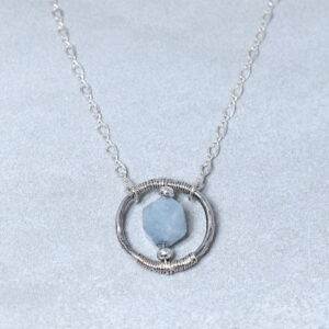 sterling silver aquamarine necklace