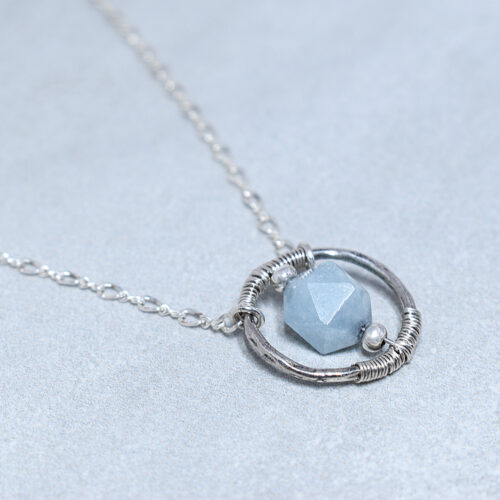 sterling silver aquamarine necklace
