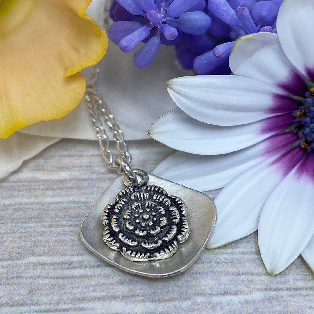 sterling silver flower necklace