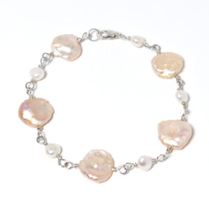sterling silver freshwater pearl bracelet