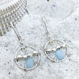 sterling silver aquamarine gemstone earrings