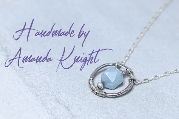 handmade sterling silver aquamarine necklace