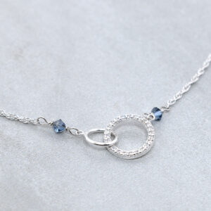 sterling silver cubic zirconia sapphire necklace