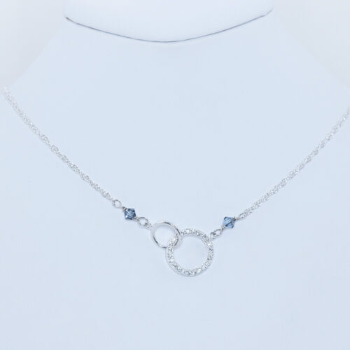 sterling silver cubic zirconia sapphire necklace