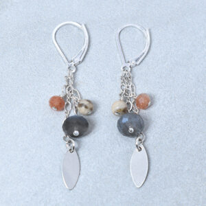 sterling silver labradorite and sunstone earrings