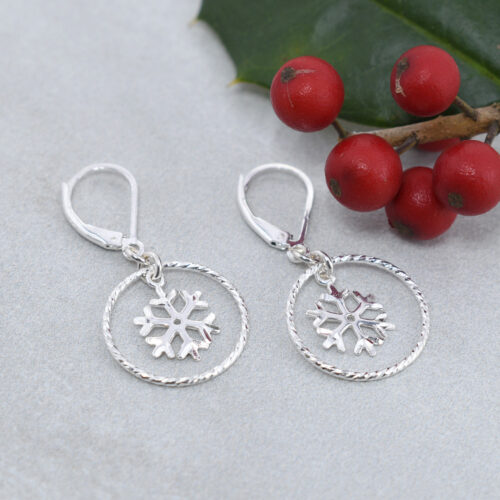 sterling silver snowflake earrings