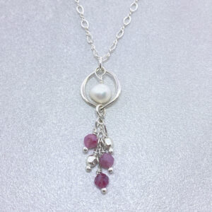 sterling silver ruby necklace