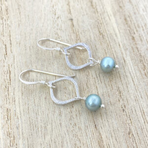 sterling silver blue pearl earrings