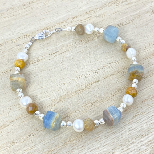 sterling silver blue calcite bracelet