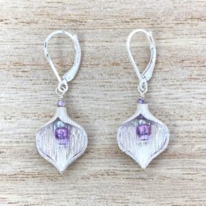 sterling silver leaf earrings