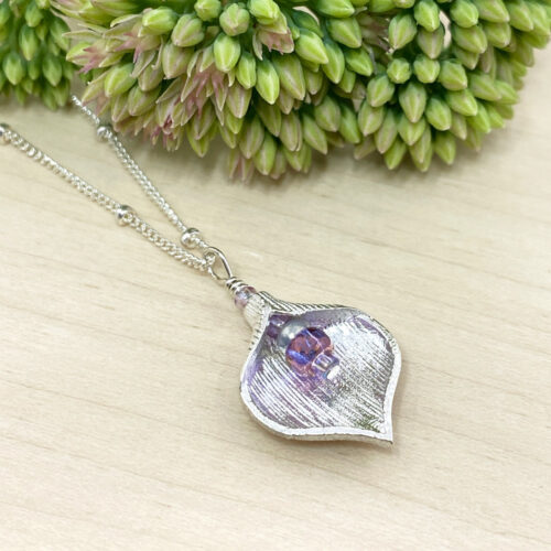 sterling silver leaf necklace