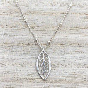 sterling silver leaf necklace