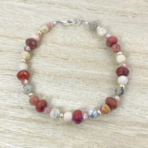 Fire agate gemstone bracelet