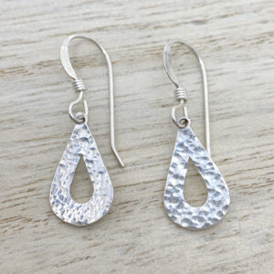 hammered sterling silver earrings