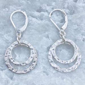 hammered circle earrings