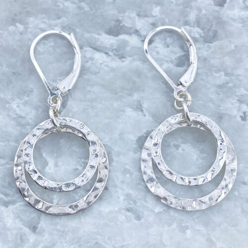 hammered circle earrings