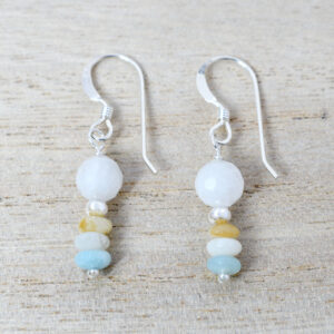 sterling silver moonstone and amazonite earrings